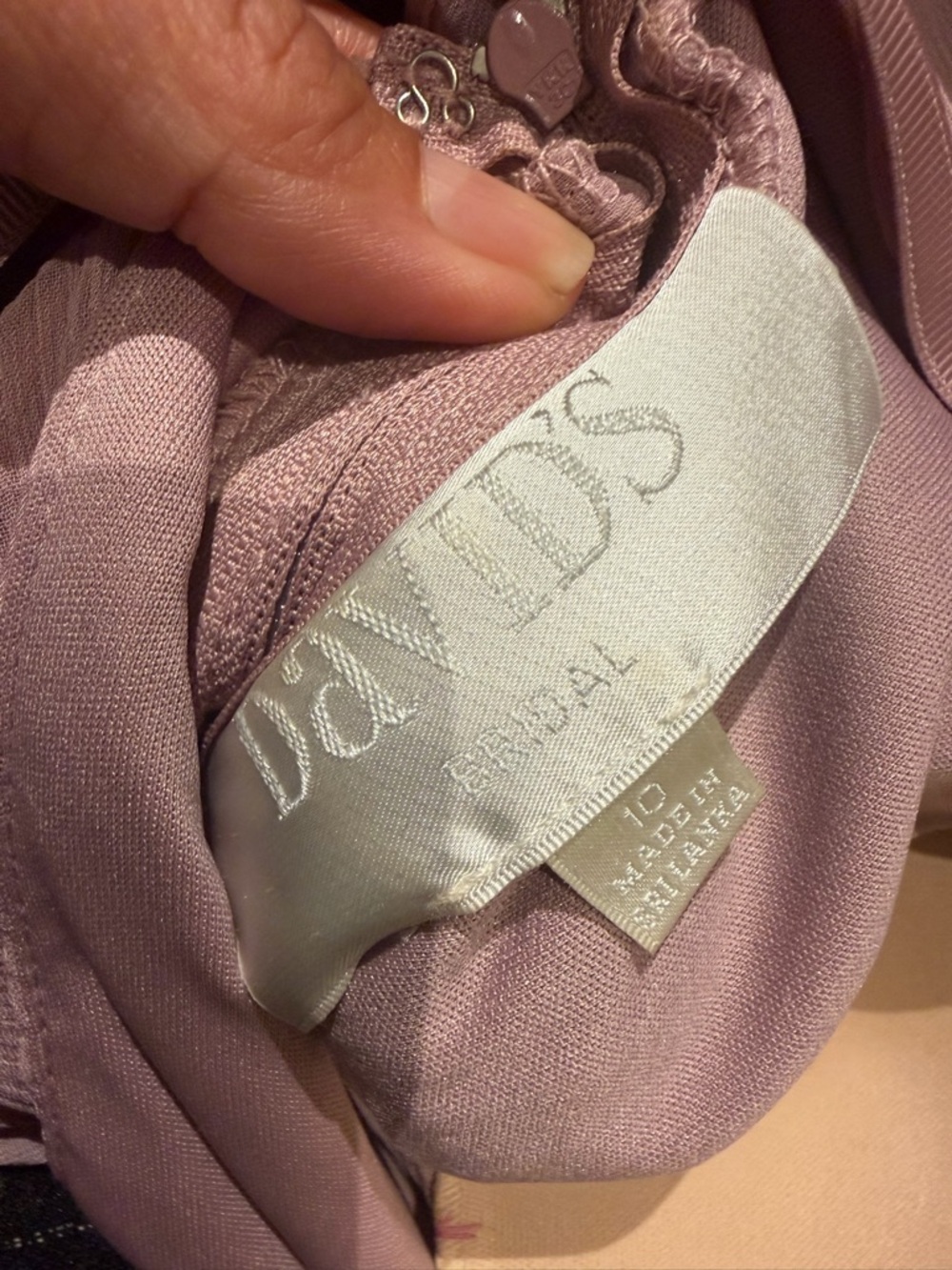 David's Bridal Dusty Pink Halter-Style Girls Formal Dress - Picture 4 of 4